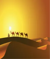 رمال الصحراء مع الجمال الابل تصميم ابداعي ملف مفتوح Desert and camel background vector 