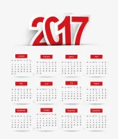 تصميم تقويم 2017 بسيط وجميل ملف مفتوح ومجاني
