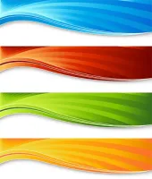 تصميم بنرات ملونه رائعه 4 Coloful Banner Vector