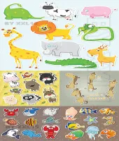 ستيكرات حيوانات واسماك مضحكه Cute animals and fishes stickers