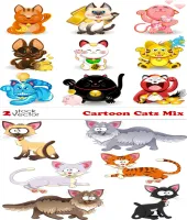 تصميم قطط مضحكه كرتون Cartoon Cats Mix