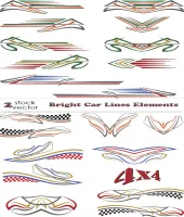 خطوط سباق سيارات بملفات مفتوحه Vectors - Bright Car Lines Elements