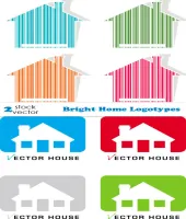 شعارات منازل فيكتور Vectors - Bright Home Logotypes