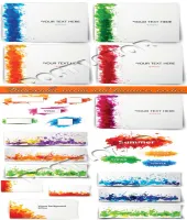 بنرات وبطاقات جديده رائعه Watercolor cards and banners vector