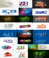تحميل فيكتور 2013 باشكال والوان مختلفه  Mega 2013 Number Colection New Year - Vector 