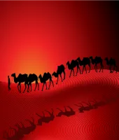 تصميم قافلة جمال في الصحراء الساحرة ملف مفتوح desert camel silhouette vector 