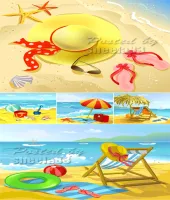 تحميل خلفيات شواطئ منوعه Summer Backgrounds Vector 4