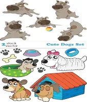 تصميم كلاب رائعه Cute Dogs Set
