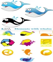 تصميم حيتات مضحكه Elements with whales