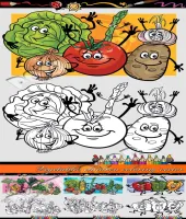 تصميم خضار اطفال Vegetables children coloring