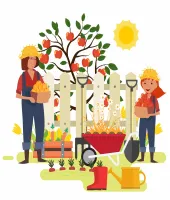 تحميل تصميم مزارعة وبنتها في الحديقة ملف مفتوح