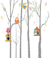 تصميم طيور البومة الجميلة ملف مفتوح فيكتور owls background colorful cartoon decoration bird nest icons 