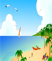 تصميم ورسم شاطئ جميل ورائع ملف مفتوح