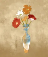 تصميم مزهرية بداخلها ورود جميلة ملف مفتوح 