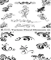 تحميل ورود زخارف فيكتور للتصميم Various Floral Elements 21